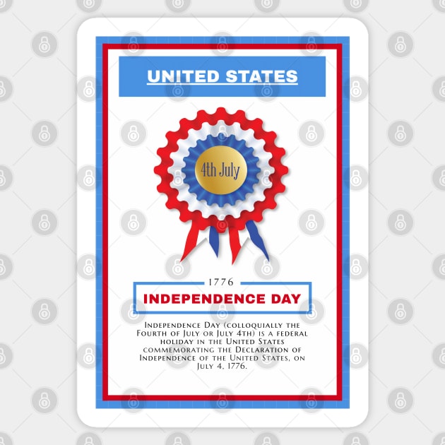 Independence Day - United States - For 4th of july - Print Design Poster - 1706201 Sticker by Semenov